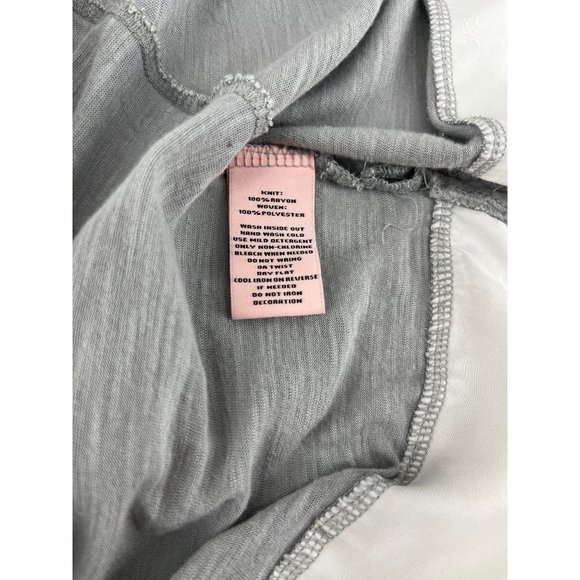 Juicy Couture hoodie top small hi lo gray bling white contrast - Picture 8 of 10